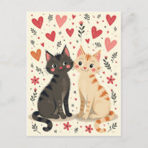 Cute Retro Valentine Cats