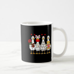 Cute Retro Valentine Silly Gooses Duck Love Couple Coffee Mug