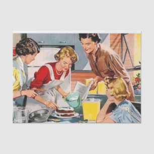 cute retro vintage decoupage baking  tissue paper