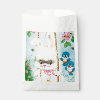 Cute retro vintage Easter bunny Favour Bags