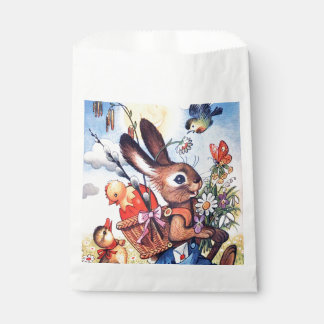 Cute retro vintage Easter bunny Favour Bags