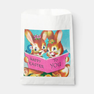 Cute retro vintage Easter bunny Favour Bags