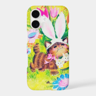 Cute retro vintage Easter cat