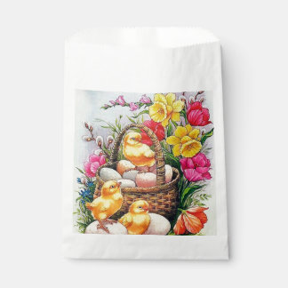 Cute retro vintage Easter chicks Favour Bags