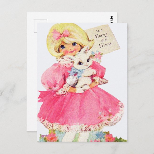 cute retro vintage Easter Niece Postcard (Front/Back)