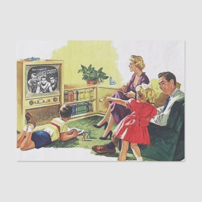 cute retro vintage Family decoupage  Tissue Paper (Front)