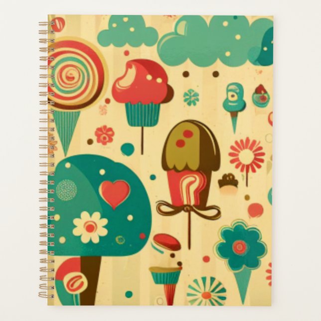 Cute retro vintage ice creams planner (Front)