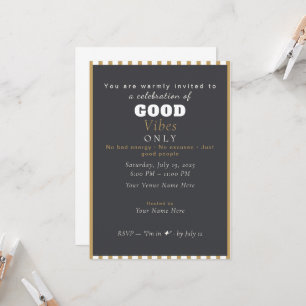 Cute Retro Vintage Invitation good vibes only