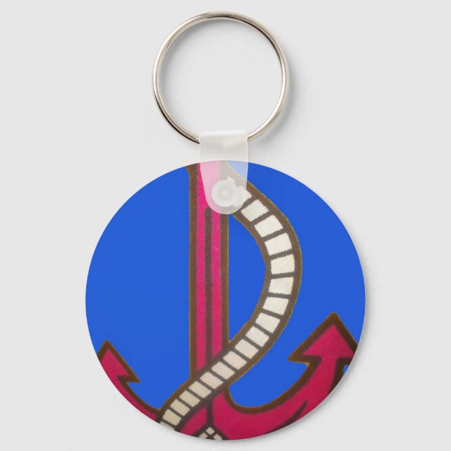 cute Retro Vintage Navy Achor.jpg Key Ring (Front)