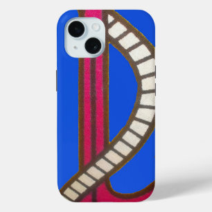 Cute Retro Vintage Navy Blue Anchor Art Design iPhone 15 Case