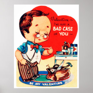 Cute retro vintage Valentine Doctor poster