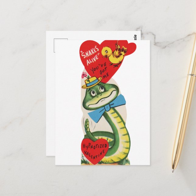 Cute retro vintage Valentine snack  Postcard (Front/Back In Situ)