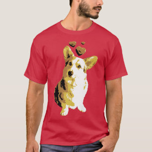 Cute Retro Welsh Corgi Dog With Hearts Vintage538 T-Shirt