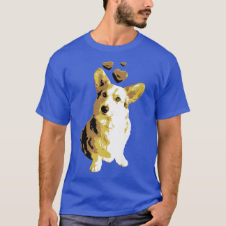 Cute Retro Welsh Corgi Dog With Hearts Vintage-827 T-Shirt