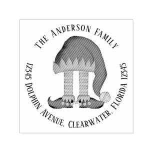 Cute Return Address Funny Elf Return Christmas Self-inking Stamp