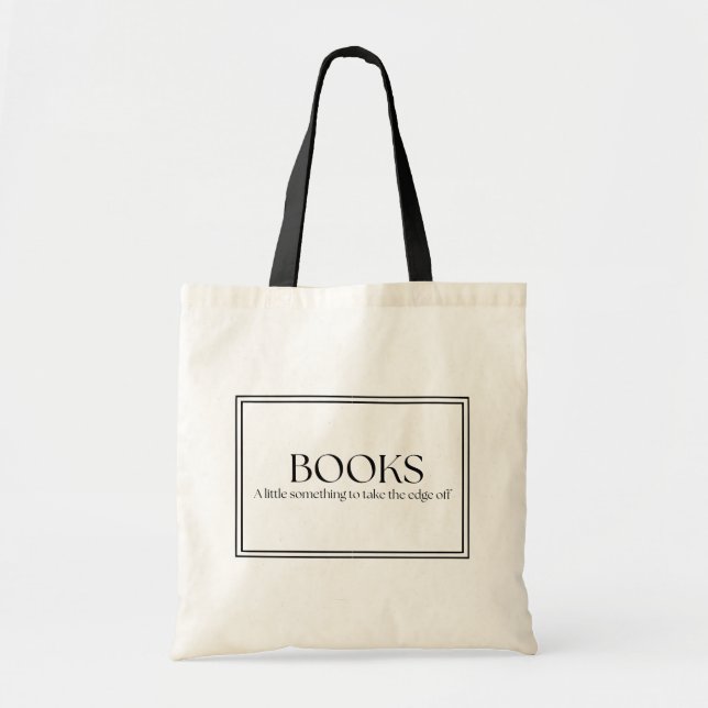 Cute Reusable Book Themed Tote Bag (Front)