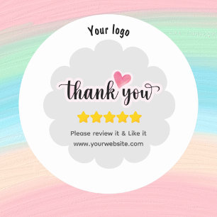 Cute Review it like it Thank you  business Sticker
