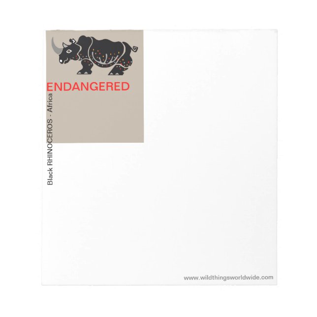 Cute RHINO -Endangered animal - Conservation - Notepad (Front)