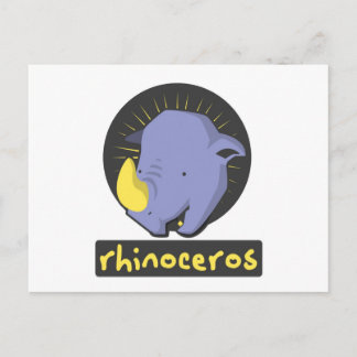 cute rhino postcard