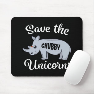 Cute Rhino Save The Chubby Unicorns Mouse Pad