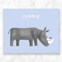 Cute Rhinoceros Animal Lover Custom Name