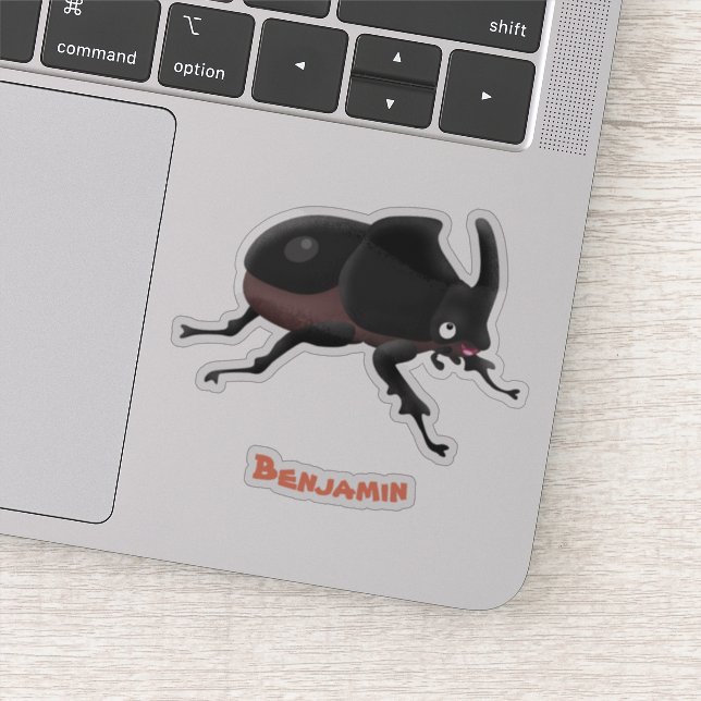Cute rhinoceros beetle cartoon illustration (Detail)