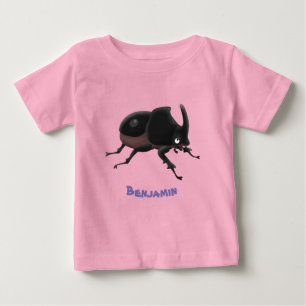 Cute rhinoceros beetle cartoon illustration baby T-Shirt