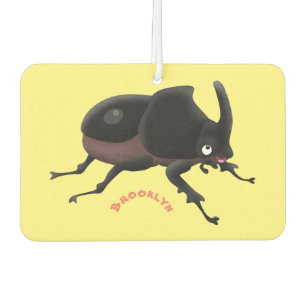 Cute rhinoceros beetle cartoon illustration car air freshener