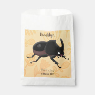 Cute rhinoceros beetle cartoon illustration favour bags