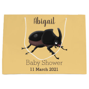 Cute rhinoceros beetle cartoon illustration large gift bag
