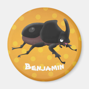 Cute rhinoceros beetle cartoon illustration magnet