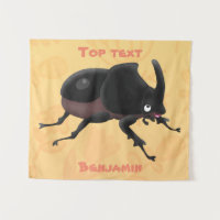 Cute rhinoceros beetle cartoon illustration
