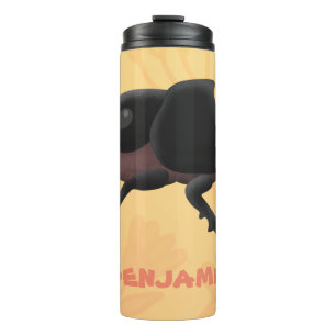 Cute rhinoceros beetle cartoon illustration thermal tumbler