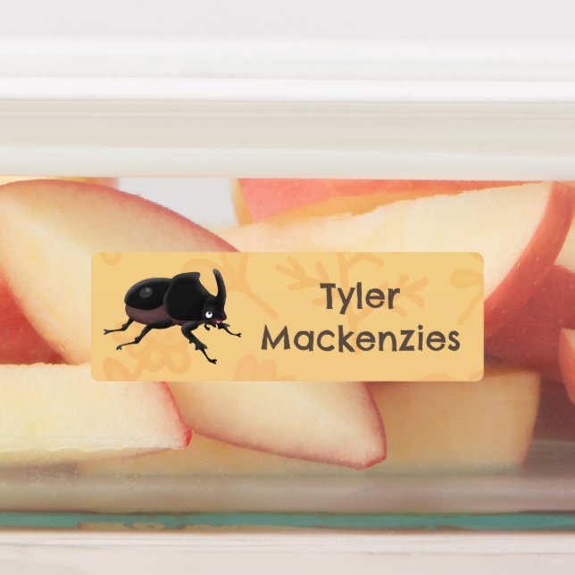 Cute rhinoceros beetle cartoon personalised (Affixed)