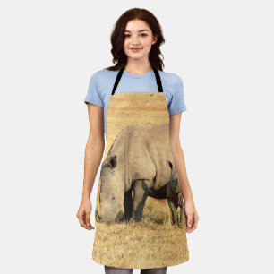 Cute rhinoceros in africa apron