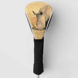 Cute rhinoceros in africa golf head cover