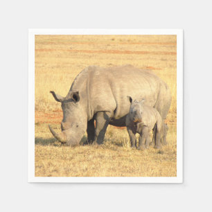 Cute rhinoceros in africa napkin