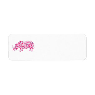Cute Rhinoceros in Pink Hearts