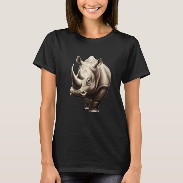 Cute Rhinoceros & Rhino  1 T-Shirt (Front)