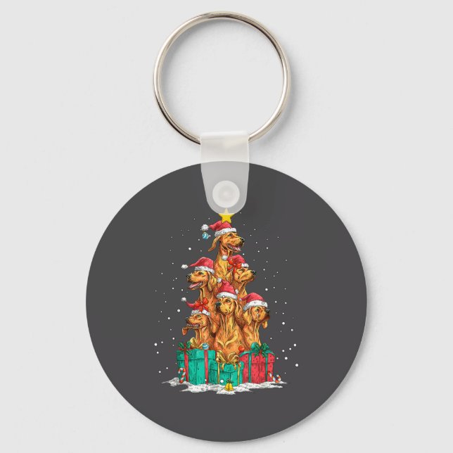 Cute Rhodesian Ridgeback Le Dog Christmas Tree Xma Key Ring (Front)