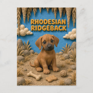 Cute Rhodesian Ridgeback Puppy, Baby Dog Postcard