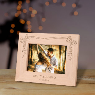 Cute Ribbon Bow Custom Name Or Text Etched Frames