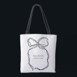 Cute Ribbon Doodle Personalised Maid Of Honour Gif Tote Bag<br><div class="desc">Gift your maid of honour this cute ribbon doodle tote with name and maid of honour in the middle of the ribbon.</div>