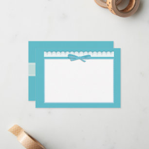 Cute Ribbon & Pastel Turquoise Stationery Gift Card