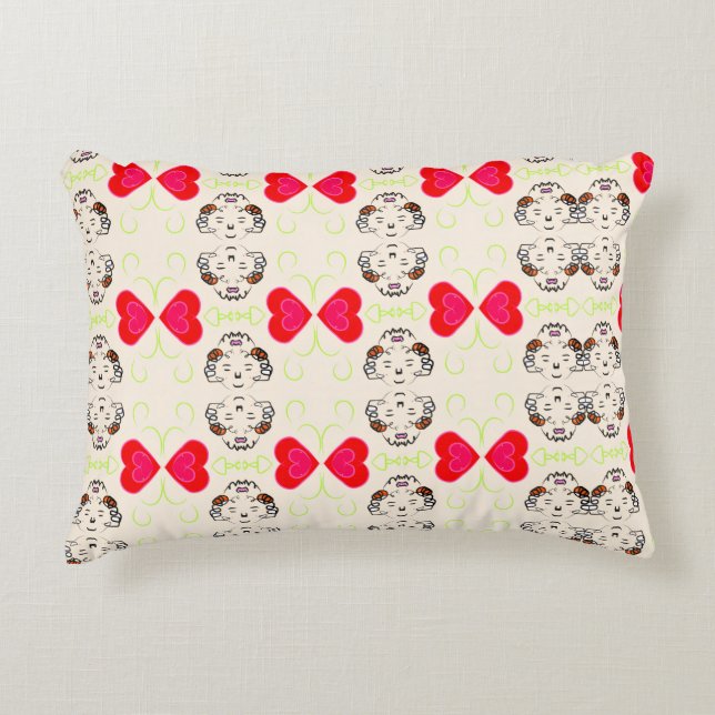 Cute Ribbon Pattern Decorative Cushion (Front)