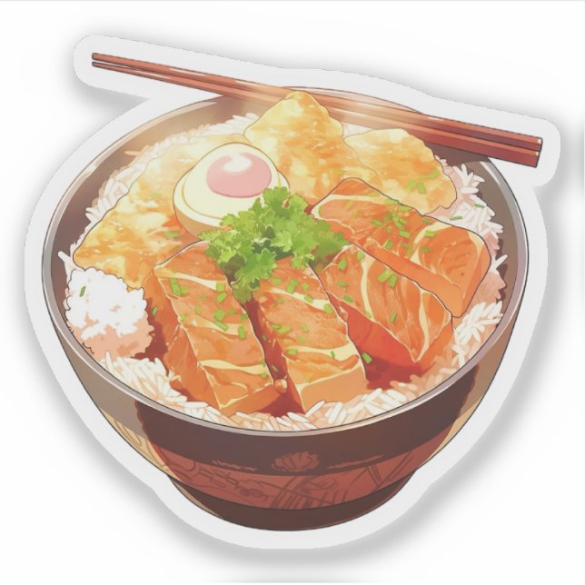 Cute Rice Bowl Sticker (Front)