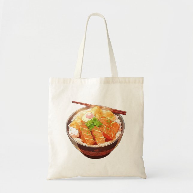 Cute Rice Bowl Tote Bag (Front)