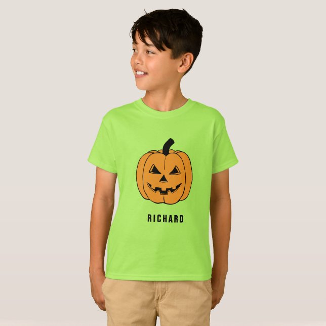 Cute RICHARD Pumpkin Orange Halloween Name T-Shirt (Front Full)