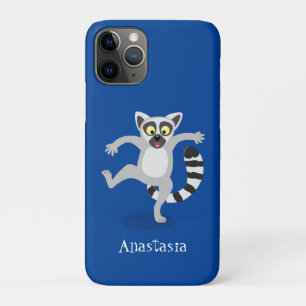 Cute ring tail lemur dancing cartoon illustration Case-Mate iPhone case