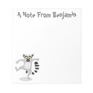 Cute ring tail lemur dancing cartoon illustration notepad